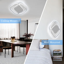 Carica l'immagine nel visualizzatore di Gallery, Lampadario LED Soffitto, 24W 2520LM Plafoniera Moderna Quadrata Bianca in Acrilico, per Soggiorno, Cucina, Bagno, Luce b
