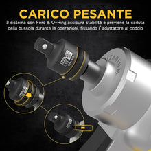 Carica l'immagine nel visualizzatore di Gallery, LEXIVON Adattatori per bussola ad impatto, Kit riduttori per bussola 1/4" - 3/8" - 1/2", per avvitatore Makita, Milwauke