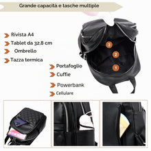 Carica l'immagine nel visualizzatore di Gallery, Suweir Zainetto Donna Elegante Zaino Donna Pelle PU Zaino da Città Impermeabile Casual Daypack Backpack per il Lavoro per Viaggi, Lavoro, Scuola (Nero)