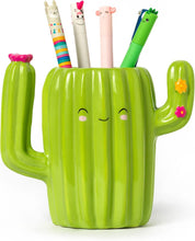 Carica l'immagine nel visualizzatore di Gallery, Legami - Portapenne in Ceramica, Desk Friends, Tema Cactus, da Scrivania, Dipinti a Mano, Idea Regalo, Desk Organizer