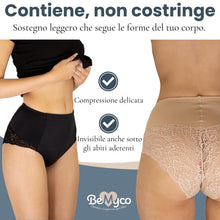 Carica l'immagine nel visualizzatore di Gallery, Mutande Contenitive Donna in Pizzo e Vita Alta – Eleganti e comode, Slip Donna Cotone e Pizzo Made in Italy, Disponibili in Bianco, Nero e Nudo (IT, Testo, M, Regular, Regular, Bianco)