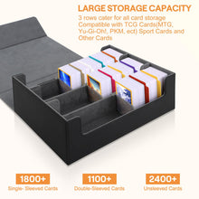 Carica l'immagine nel visualizzatore di Gallery, talifoca Deck Box per Carte MTG, Capacità di 1800+ Carte, Magnetic Flip Deck Box, Scatola di Carte da Collezione box Por
