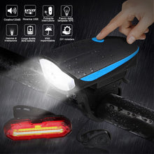 Carica l'immagine nel visualizzatore di Gallery, Luci Biciclette LED, Anteriore e Posteriore USB Ricaricabile e Impermeabile IP65, 1200 mAh luci MTB per Uomini Donne, Bambini, Combinazione di Luci per Mountain Bike Impermeabili