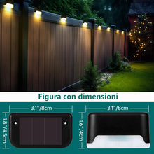 Carica l'immagine nel visualizzatore di Gallery, Solpex Lampade solari, 8 pezzi, luci solari per recinzione, impermeabili, per esterni, scale, recinzione, cortile, patio
