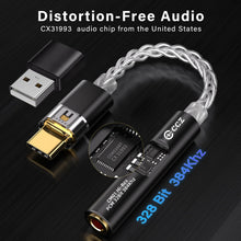 Carica l'immagine nel visualizzatore di Gallery, CCZ CM01 Adattatore per cuffie DAC da USB C a jack da 3,5 mm MAX97220 Amp Conexant CX31993 Chip di decodifica, convertit