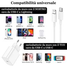 Carica l'immagine nel visualizzatore di Gallery, Caricatore per IPhone,2 Pack Caricabatterie USB C Rapido Alimentatore Presa With 2Pack 2M USB C- Lightning Spina Per IPhone 14/13/12/11/Pro/Pro Max/XS/XR/X/SE/iPad/Adattatore Caricabatteria Veloce