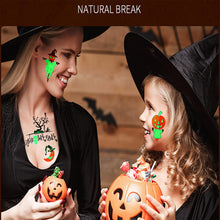 Carica l&#39;immagine nel visualizzatore di Gallery, Tatuaggi Temporanei di Halloween per Bambini, 10 Fogli, Adesivo Luminoso, Decorazione Impermeabile
