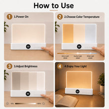 Carica l'immagine nel visualizzatore di Gallery, Lampada Libro Piatta, Lampada da Lettura LED, Luce per Libri con 3 Colori e Regolazione Continua, Pannello Luminoso a Pa