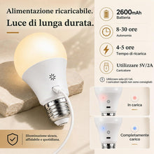 Carica l'immagine nel visualizzatore di Gallery, Lampadina Ricaricabile E27, Telecomando &amp; Touch, Batteria 2600mAh, 2 Pezzi