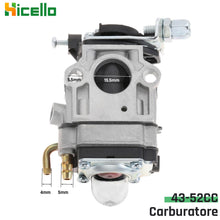 Carica l'immagine nel visualizzatore di Gallery, 15mm Carburatore per Decespugliatore 43cc 49cc 52cc compatibile con Florabest Decespugliator Multifunzione con Efco Dece