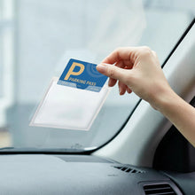 Carica l'immagine nel visualizzatore di Gallery, Porta Permesso di Parcheggio per Parabrezza Auto Autoadesivo, Porta Targa e Badge Universale in PVC Trasparente, Set da 