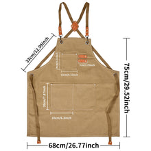 Carica l'immagine nel visualizzatore di Gallery, KOOOGEAR Grembiule multifunzione in tela, grembiule da lavoro, grembiule da saldatura, grembiule da cucina, cintura crea
