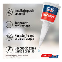Carica l'immagine nel visualizzatore di Gallery, Loctite Super Attak Precision, Colla liquida trasparente con beccuccio extra lungo, Adesivo istantaneo, Colla per plasti