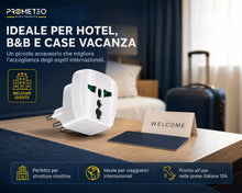 Carica l'immagine nel visualizzatore di Gallery, Adattatore Universale da Viaggio Presa Mondo Spina Italiana 10A 1500W