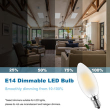 Carica l'immagine nel visualizzatore di Gallery, E14 LED Dimmerabile a Forma di Candela 4W,Lampadine a Candela a LED Vintage Bianco Caldo 2700K,Sostituisce 40W,per Lampa