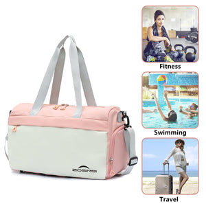 ZIOSINM Borsone Palestra Donna Uomo 35L Piccola Borsa Palestra con Scomparto per Scarpe, Borsone da Viaggio Weekender, Borsa Sportivacon Maniglia per Trasporto e Deposito per Tappetino Yoga (rosa)