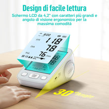 Carica l'immagine nel visualizzatore di Gallery, Runstar Misuratore di Pressione Sanguigna da Braccio, bracciale ad ampio intervallo (22-42cm), uso domestico, misuratore