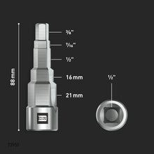 Carica l'immagine nel visualizzatore di Gallery, INBUS® Chiave universale a gradini a 5 livelli (attacco da 1/2”)