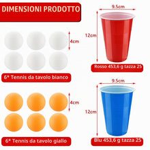 Carica l'immagine nel visualizzatore di Gallery, Kasanni 50 Beer Pong, 500ML Bicchiere di Plastica e 12 Palline da Ping Pong, Bicchieri Beer Pong, Bicchiere di Plastica,