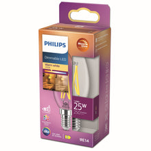 Carica l'immagine nel visualizzatore di Gallery, PHILIPS LED Lampadina Candle &amp; Lustre, Oliva, Filamento, WarmGlow, 2.5-25W, Dimmerabile, E14, 1 pezzo