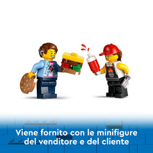 Carica l&#39;immagine nel visualizzatore di Gallery, LEGO City Furgone degli Hamburger Giocattolo, Veicolo da Costruire per Bambini e Bambine da 5 Anni in su, Camion Food Truck con Accessori per Cucinare e 2 Minifigure, Regalo Divertente 60404