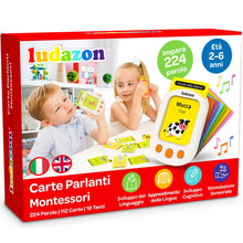 Carica l'immagine nel visualizzatore di Gallery, LUDAZON® Carte Parlanti Montessori Bilingue, Giochi Educativi e Interattivi per Bambini 2 3 4 5 6 Anni, Perfetti per Logopedia e Autismo, Regalo Ideale per Bambino e Bambina, GUARDA IL VIDEO