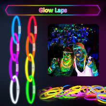 Carica l'immagine nel visualizzatore di Gallery, Kangtaixin Braccialetti luminosi fluorescenti - bracciali luminosi Bambini - 100 Bagliore Colorato Bastoni Bulk con 100 Connettori per Party, Feste Carnevale