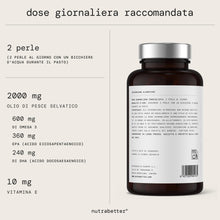 Carica l'immagine nel visualizzatore di Gallery, Omega 3 Olio di Pesce da 2000 mg | 200 Capsule Softgel | 600 mg omega - 3 Puro + Vitamina E | Cuore, Vista, Funzione Cer