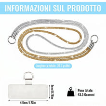 Carica l'immagine nel visualizzatore di Gallery, 2 Pezzi Cordino per Cellulare Universale con 2 Pezzi Patch,Cordino Cellulare Glitter per Cellulare da Collo Laccio per C