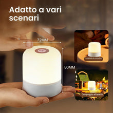 Carica l'immagine nel visualizzatore di Gallery, Lampada da Comodino Touch Dimmerabile Mini Lampada da Tavolo senza Fili Lampada LED Ricaricabile con 3 Modalità Lampada 
