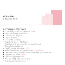 Carica l&#39;immagine nel visualizzatore di Gallery, Legami - Agenda del Docente Large, Agenda Grande Settimanale, 13 Mesi, da Agosto 2024 ad Agosto 2025, Pianificazione Didattica, Registro Classe, Orario, Calendario Scolastico, 17 x 24 cm, Blueberry