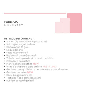 Legami - Agenda del Docente Large, Agenda Grande Settimanale, 13 Mesi, da Agosto 2024 ad Agosto 2025, Pianificazione Didattica, Registro Classe, Orario, Calendario Scolastico, 17 x 24 cm, Blueberry