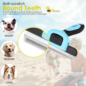 Spazzola professionale per rimuovere il pelo di cani e gatti, con testa staccabile, riduce efficacemente lo spargimento fino al 95% per peli di animali domestici corti, medi e lunghi