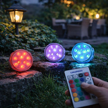 Carica l'immagine nel visualizzatore di Gallery, Grundig Faretto senza fili, set di 3 pezzi, faretto a LED con telecomando, illuminazione RGB con cambio di colore, faret
