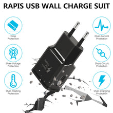 Carica l'immagine nel visualizzatore di Gallery, USB Power Supply Caricabatterie Presa Adattatore Spina Per iPhone 11/X 8/7/6, Samsung Galaxy S22 S21 S20 S10 S5 S6 S7 S8