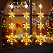 Carica l'immagine nel visualizzatore di Gallery, Ulikey Luci di Natale con Fiocchi di Neve, 3 Pezzi Tenda Luci Natalizie a Batteria, Bianco Caldo, 2 Modalità, Timer, Luci Natale Decorativa per Albero di Natale Finestra Porta (Fiocchi di Neve)