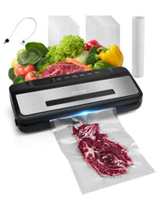 Carica l'immagine nel visualizzatore di Gallery, VEVOR Macchina per Sottovuoto 80 Kpa 120 W Sigillatrice per Sottovuoto per Alimenti, 10 Sacchetti per Sottovuoto, 1 Rotolo Sacchetti, Sistema Automatico di Sigillatura dell'Aria, Taglierina Integrata