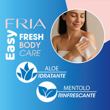 Carica l'immagine nel visualizzatore di Gallery, Fria Easy Fresh Body Care, Panni Igiene Corpo Fuori Casa, Profumo The Verde, Azione Detergente Senza Risciacquo, Dermato