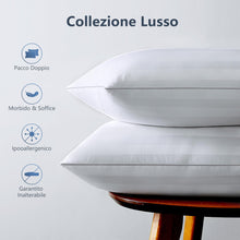 Carica l'immagine nel visualizzatore di Gallery, TESQ Cuscini Letto 50x70 cm Set di 2 Cuscino Morbidi e Confortevoli, Qualità Alberghiera di Lusso, Traspiranti e Anallergici, Ideali per Chi Dorme di Lato, sulla Schiena e a Pancia in Giù, Lavabili