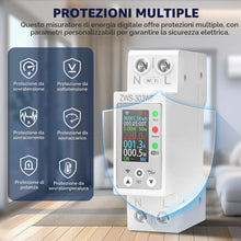 Carica l'immagine nel visualizzatore di Gallery, Contatore energia elettrica 63A TUYA misuratore consumo elettrico WIFI AC80-300V contatore di energia monofase Protezion