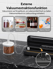 Carica l'immagine nel visualizzatore di Gallery, Macchina Sottovuoto Alimenti 5 in 1 con Taglierina Incorporata, Automatica Sigillatore Sottovuoto Macchina per Alimenti Secchi che Umidi con 10 Sachetti Sottovuoto e Tubo Sottovuoto