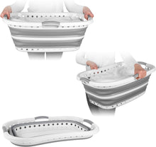 Carica l'immagine nel visualizzatore di Gallery, Beldray LA072979GRYEU Cestello per lavanderia, Collapsible Hip Hugger, curvo e sagomato per adattarsi al corpo, cestello facile da piegare, Manici ergonomici a 2 vie antiscivolo, 37 litri, grigi