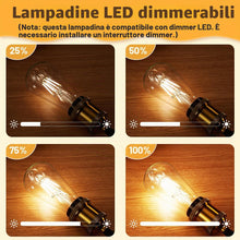 Carica l'immagine nel visualizzatore di Gallery, Lampadine LED Edison 8W,Luce Bianco Neutro 4000K, Lampadina Vintage E27, Dimmerabile, 1100LM, ST64 Trasparente luce natu