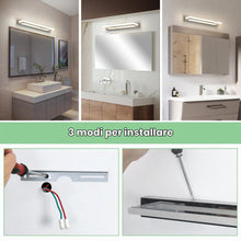 Carica l'immagine nel visualizzatore di Gallery, Toolight Lampada da Specchio 9W 4500K Argento 42cm Bagno Camera