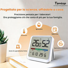Carica l'immagine nel visualizzatore di Gallery, Temtop Termoigrometro Interno, Misuratore Preciso di Temperatura e Umidità con Visualizzazione di Data e Ora, ±1°C ±5% U