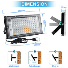Carica l'immagine nel visualizzatore di Gallery, CREATESTAR 100W Faretto LED da Esterno, Faro LED da Esterno 10000Lm Super Luminosa, 3000K Bianco Caldo Faretti led, IP65