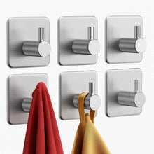 Carica l'immagine nel visualizzatore di Gallery, Auxmir 6 Pezzi Ganci Adesivi Appendi Accappatoio Bagno 4cm, Argento