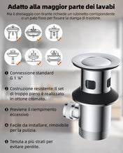 Carica l'immagine nel visualizzatore di Gallery, Hibbent Scarico per lavabo con connettore da 1 1/4 di pollice, scarico per lavabo del bagno con asta di sollevamento, ta