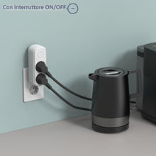 Carica l'immagine nel visualizzatore di Gallery, Electraline 55105 Adattatore Doppio Prima 2 Prese 16A (2P+E) Schuko Frontale, con interruttore ON/OFF, Multipresa a 2 Pr