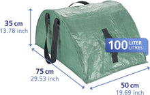 Carica l'immagine nel visualizzatore di Gallery, Maximex Raccoglitore di Foglie XL raccoglifoglie con Bordo spazzante Ecologico in plastica PP e Fibra di Vetro Verde 50x35x75 cm per Giardinaggio